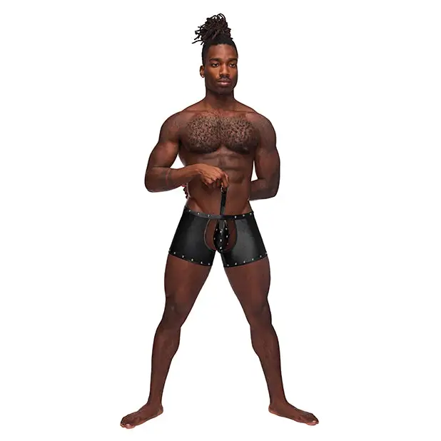 Fetish Poseidon Nylon Spandex Tear Off Cup Thong Short Black L/LX - Lingerie - Packaged