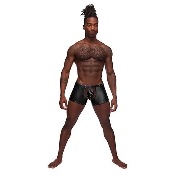 Fetish Poseidon Nylon Spandex Tear Off Cup Thong Short Black L/LX - Lingerie - Packaged