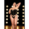 FETISH Rider Vinyl Bustier w/Front Zipper & Panty Black 1X - Lingerie - Plus/Queen - Hanging
