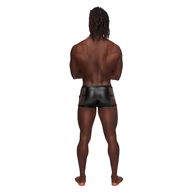 Fetish Vulcan Nylon Spandex Caged Short Black S/M - Lingerie - Packaged