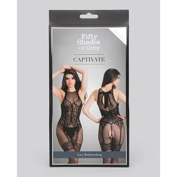Fifty Shades of Grey Captivate Lacy Body Stocking Black O/S - Lingerie - Packaged