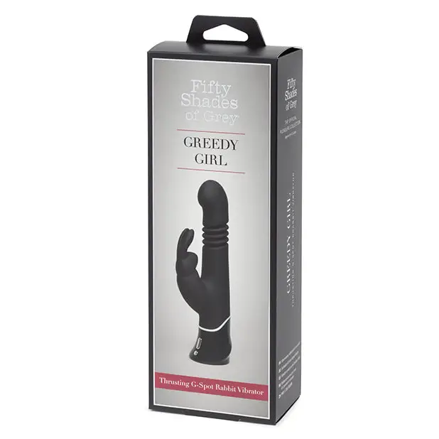 Fifty Shades of Grey Greedy Girl Rechargeable Thrusting G Spot Rabbit Vibrator - Black - Fifty Shades of Grey
