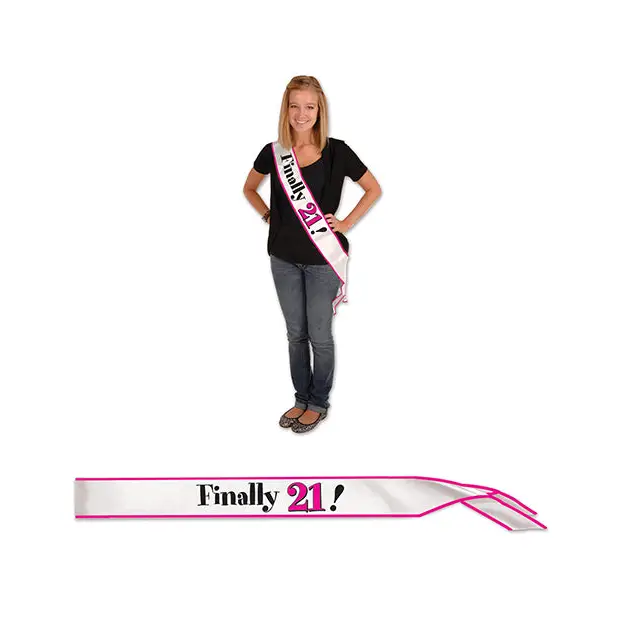 Finally 21! Satin Sash - Bachelorette & Party Supplies
