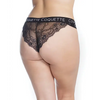 Fine Lace Back w/Double Strap Waistband Black XL - Lingerie - Plus/Queen - Hanging