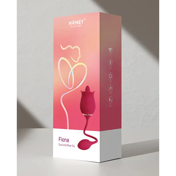 Fiona Clit Licking Rose & Vibrating Egg - Red - Stimulators