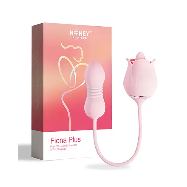 Fiona Plus Rose Clit Licking Stimulator & Thrusting Egg - Pink - Stimulators