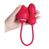 Fiona Plus Rose Clit Licking Stimulator; Thrusting Egg - Red