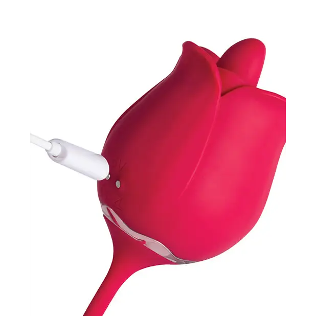 Fiona Plus Rose Clit Licking Stimulator; Thrusting Egg - Red