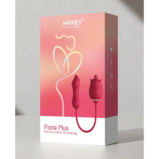 Fiona Plus Rose Clit Licking Stimulator; Thrusting Egg - Red