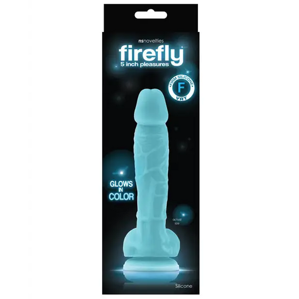 Firefly 5’’ Silicone Glowing Dildo - Blue - Dongs & Dildos