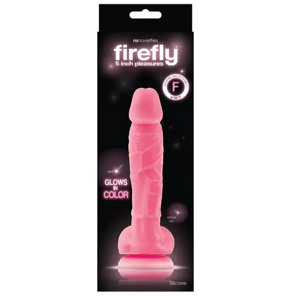 Firefly 5’’ Silicone Glowing Dildo - Pink - Dongs & Dildos