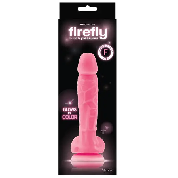 Firefly 5’’ Silicone Glowing Dildo - Pink - Dongs & Dildos