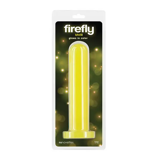 Firefly Thrill Glow in the Dark Dildo - Large Yellow - Dongs & Dildos
