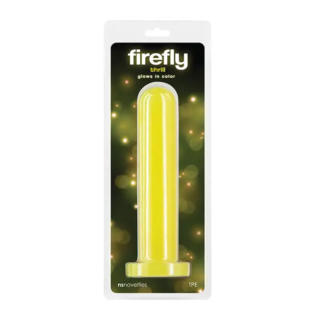 Firefly Thrill Glow in the Dark Dildo - Large Yellow - Dongs & Dildos