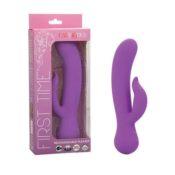 First Time Rechargeable Pleaser Vibrator - Purple - Vibrators