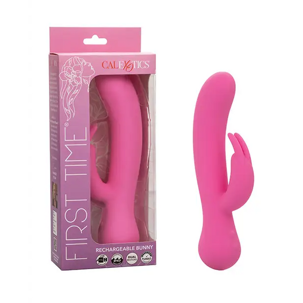 First Time Rechargeable Rabbit Vibrator - Pink - Vibrators