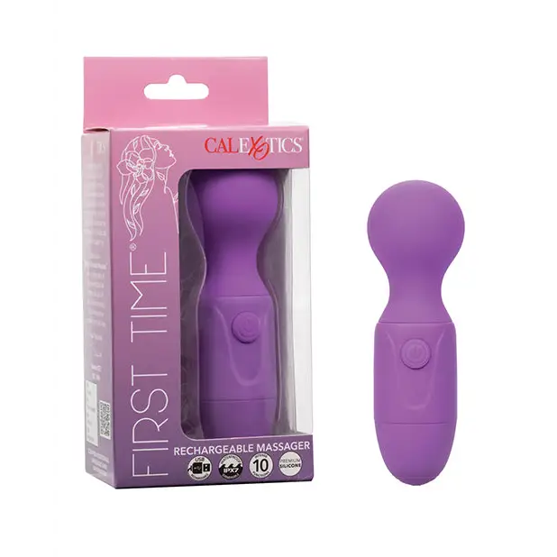 First Time Rechargeable Vibrator Massager - Purple - Massage Products