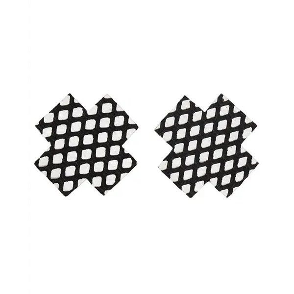 Fishnet Cross Pasties (One Time Use) - Black O/S - Lingerie - Packaged