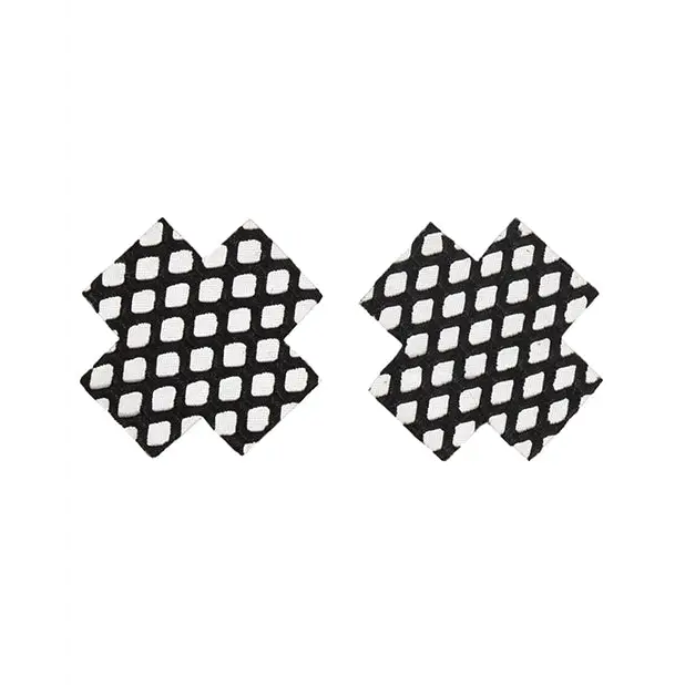 Fishnet Cross Pasties (One Time Use) - Black O/S - Lingerie - Packaged