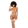 Floral Embroidered Teddy w/Underwire Cup & Garters Pink X-Large - Lingerie - Packaged