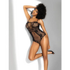Floral Fishnet Bodysuit Black O/S - Lingerie - Packaged
