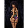 Flower Print Mesh Underwire Teddy w/Detachable Garter Straps Multi Color S/M - Lingerie - Packaged