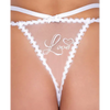 Forever Yours Embroidered Long Line Bra & Panty White MD - Lingerie - Hanging