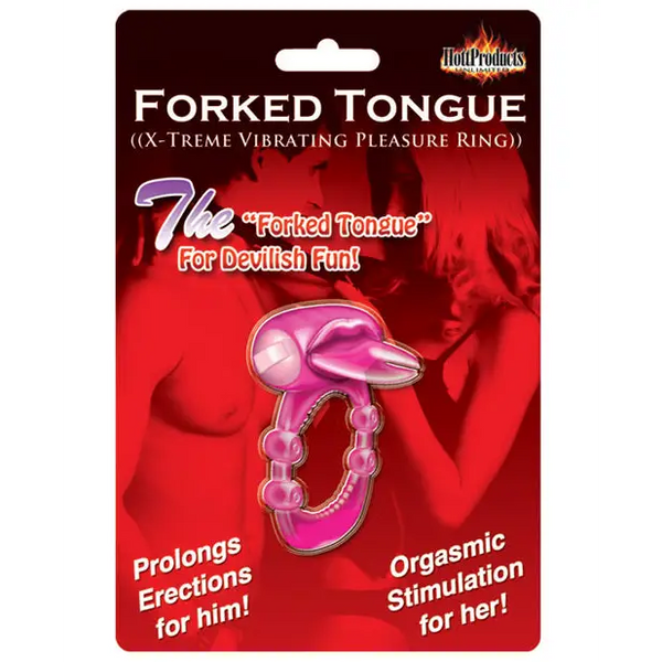 Forked Tongue X-treme Vibrating Pleasure Ring - Magenta - Stimulators