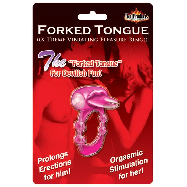Forked Tongue X-treme Vibrating Pleasure Ring - Magenta - Stimulators