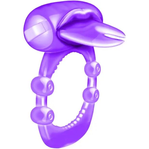 Forked Tongue X-treme Vibrating Pleasure Ring - Purple - Stimulators