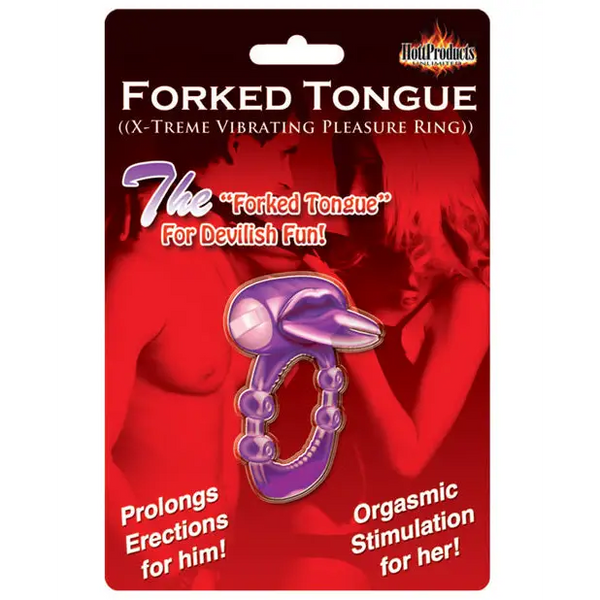 Forked Tongue X-treme Vibrating Pleasure Ring - Purple - Stimulators
