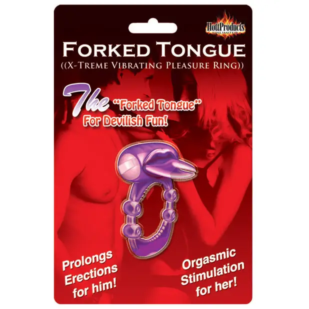 Forked Tongue X-treme Vibrating Pleasure Ring - Purple - Stimulators