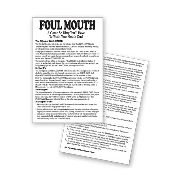 Foul Mouth Card Game - Games for Romance & Couples