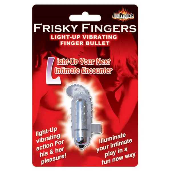 Frisky Finger Light Up Vibrating Finger Bullet - Clear - Stimulators