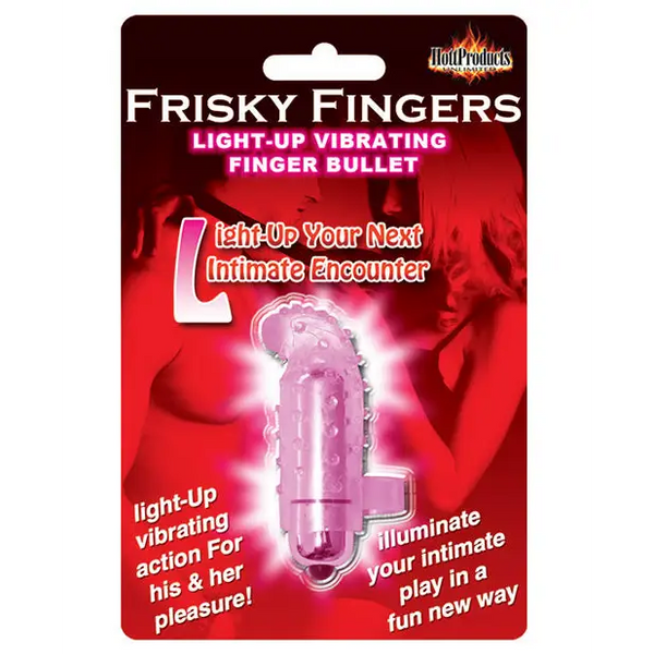 Frisky Finger Light Up Vibrating Finger Bullet - Magenta - Stimulators