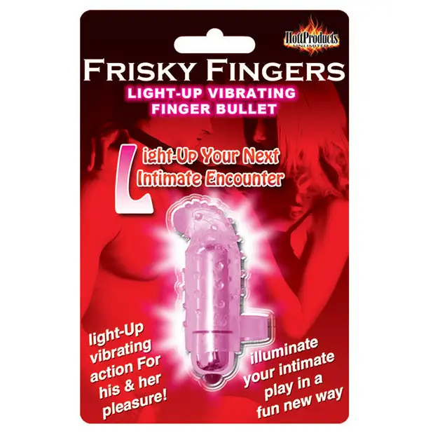 Frisky Finger Light Up Vibrating Finger Bullet - Magenta - Stimulators