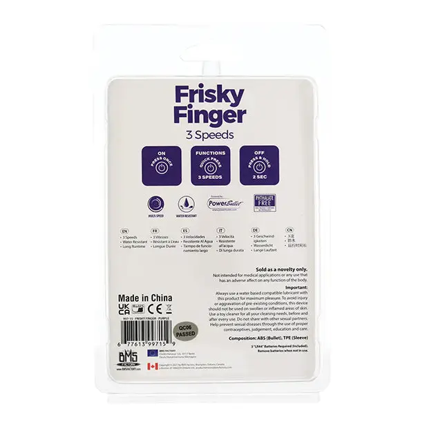 Frisky Finger Unisex Stimulator - Purple - Stimulators