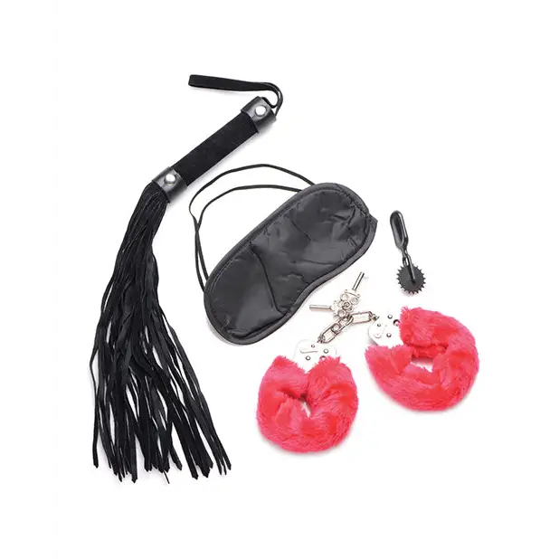Frisky Passion Fetish Kit w/Heart Gift Box - Red - Bondage Blindfolds & Restraints