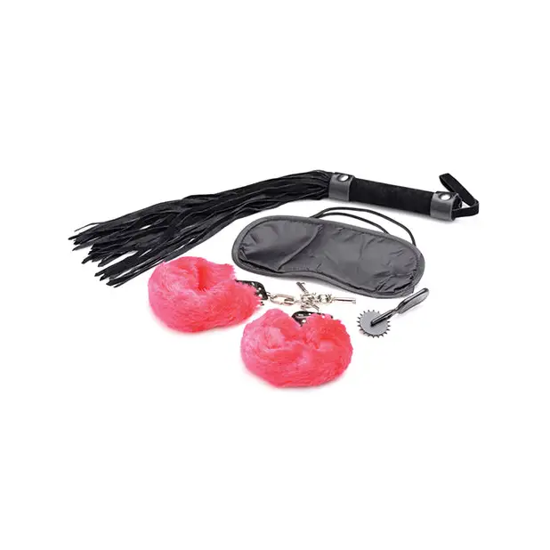 Frisky Passion Fetish Kit w/Heart Gift Box - Red - Bondage Blindfolds & Restraints