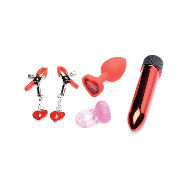 Frisky Passion Heart Gift Set - Red - Stimulators