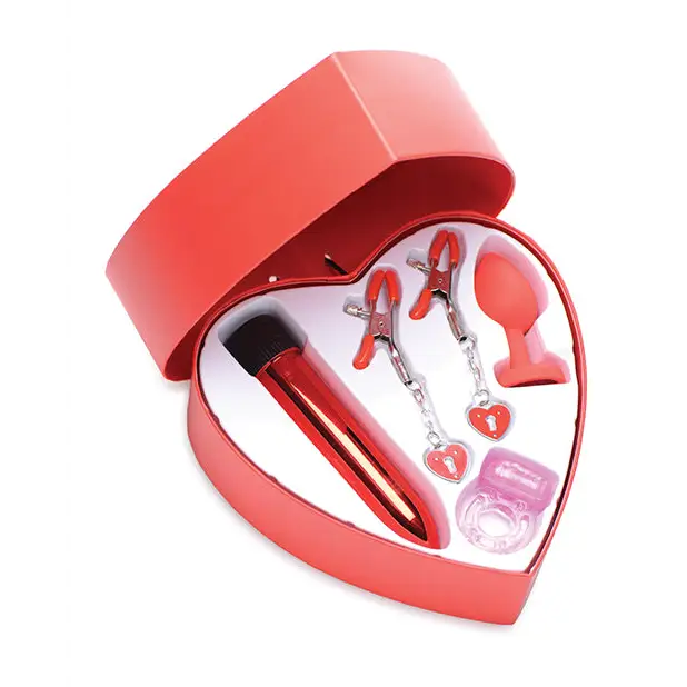Frisky Passion Heart Gift Set - Red - Stimulators