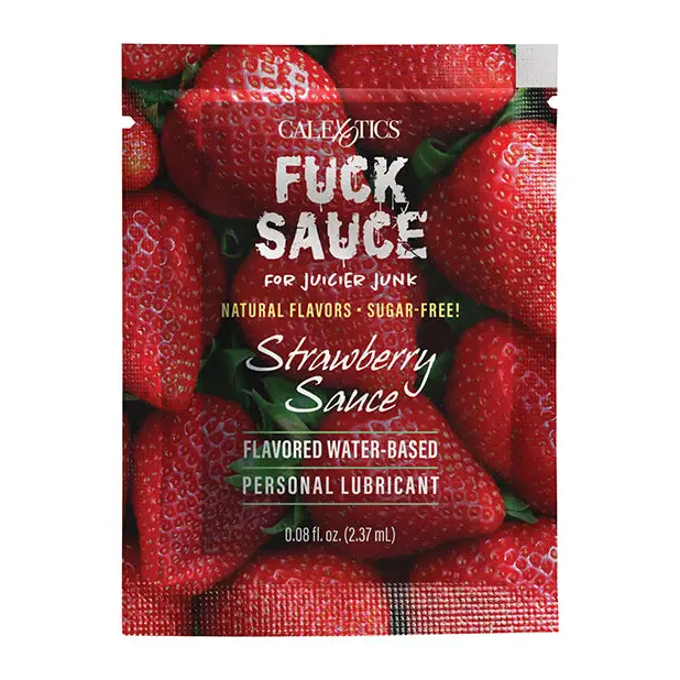 Fuck Sauce Flavored Water Based Personal Lubricant Sachet -.08 oz Strawberry - Lubricants