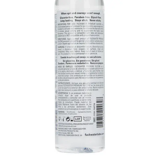 Fuck Water Clear H2O - 8 oz Bottle - Lubricants