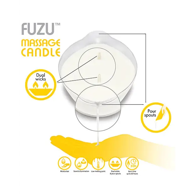 Fuzu Massage Candle - 4 oz Fiji Dates & Lemon Peel - Setting The Mood