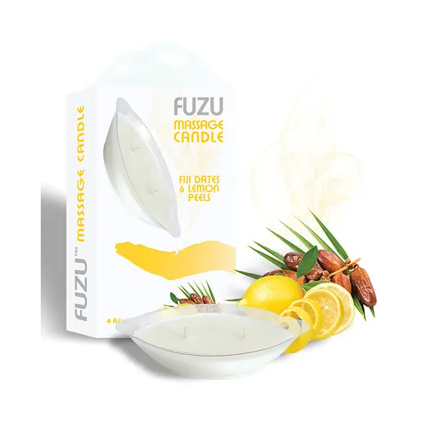 Fuzu Massage Candle - 4 oz Fiji Dates & Lemon Peel - Setting The Mood