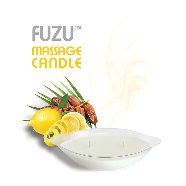 Fuzu Massage Candle - 4 oz Fiji Dates & Lemon Peel - Setting The Mood