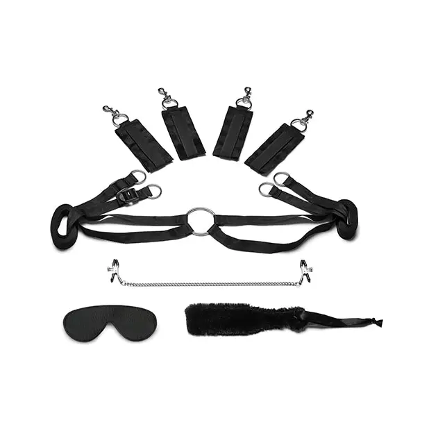 Fuzzy Lovers 4 pc Bedspreader Set - Bondage Blindfolds & Restraints
