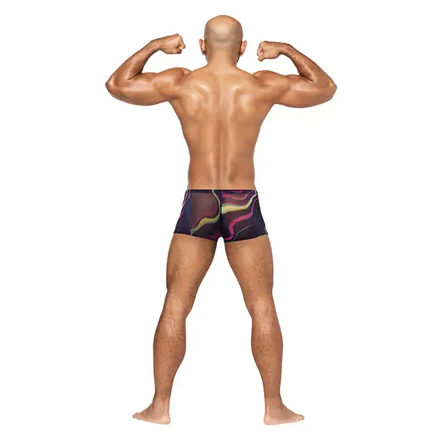 Galactic Sheer Poly Spandex Mini Short Multi Color XL - Lingerie - Packaged
