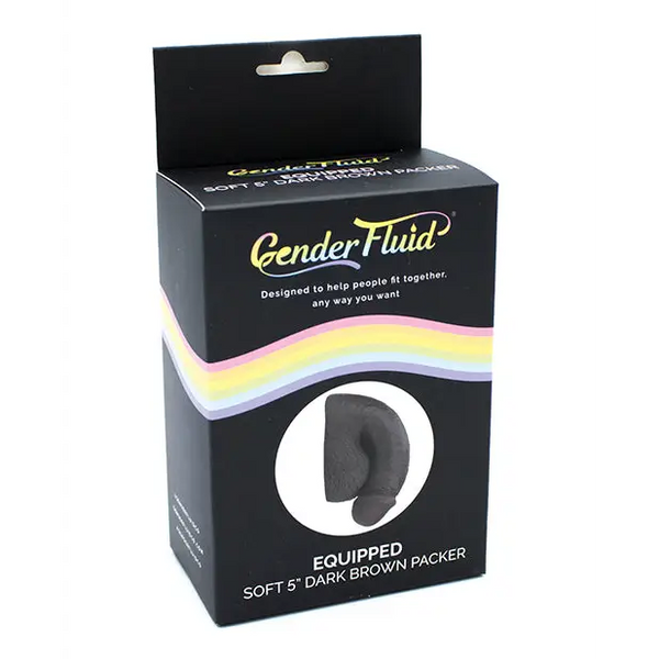 Gender Fluid 5’’ Equipped Soft Packer - Dark Brown - Transgender Products