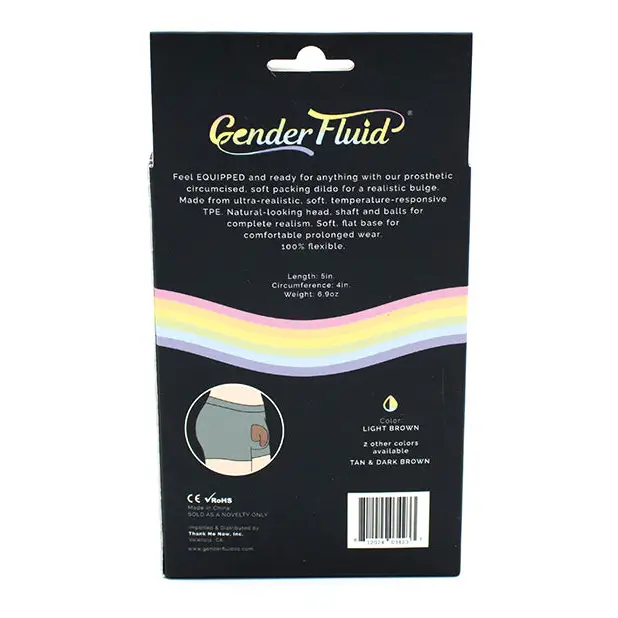 Gender Fluid 5’’ Equipped Soft Packer - Light Brown - Transgender Products